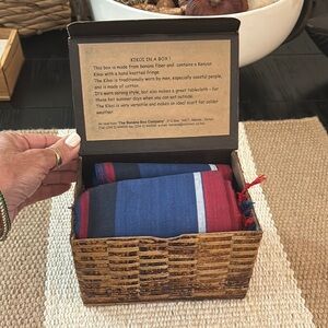 Kikoi In A Box Vibrant Plaid Cotton Sarong or Tablecloth NEW NEVER USED!